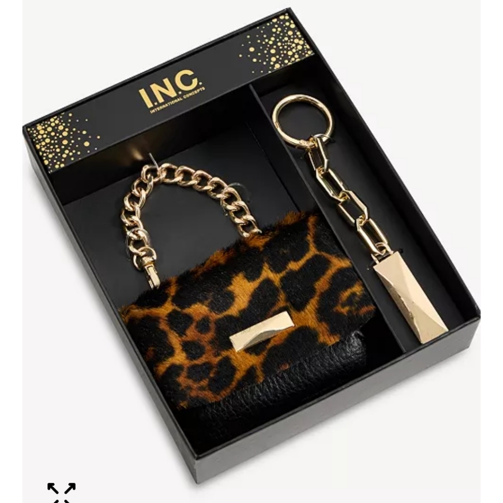 NIB Boxed Taylah Leopard Mini Bag Charm